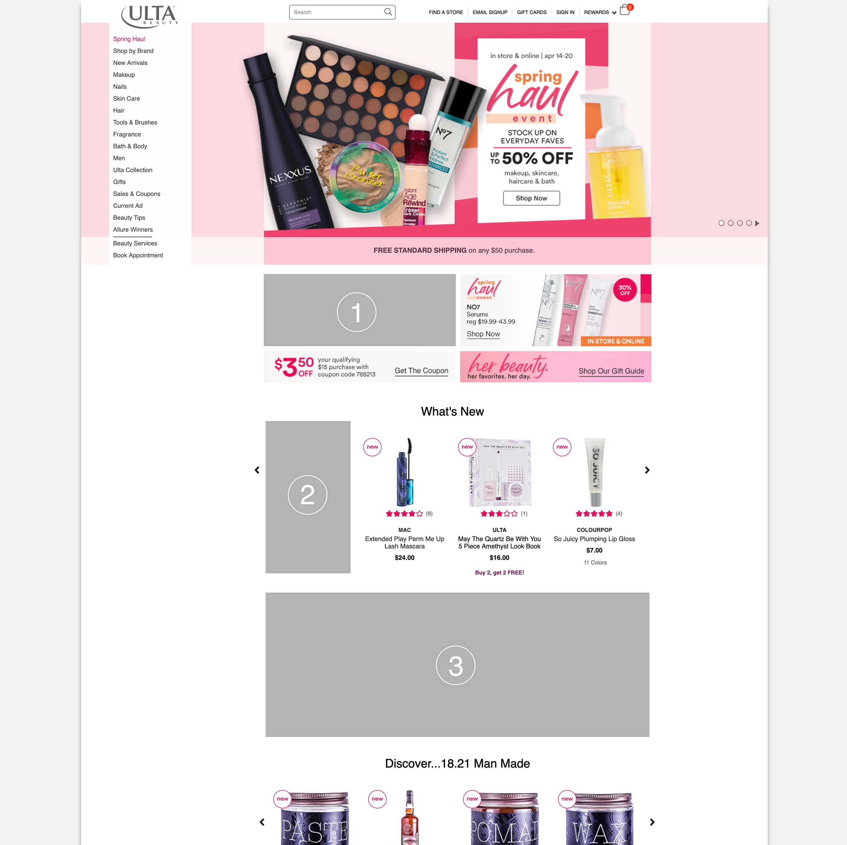 ulta wireframe ad placements