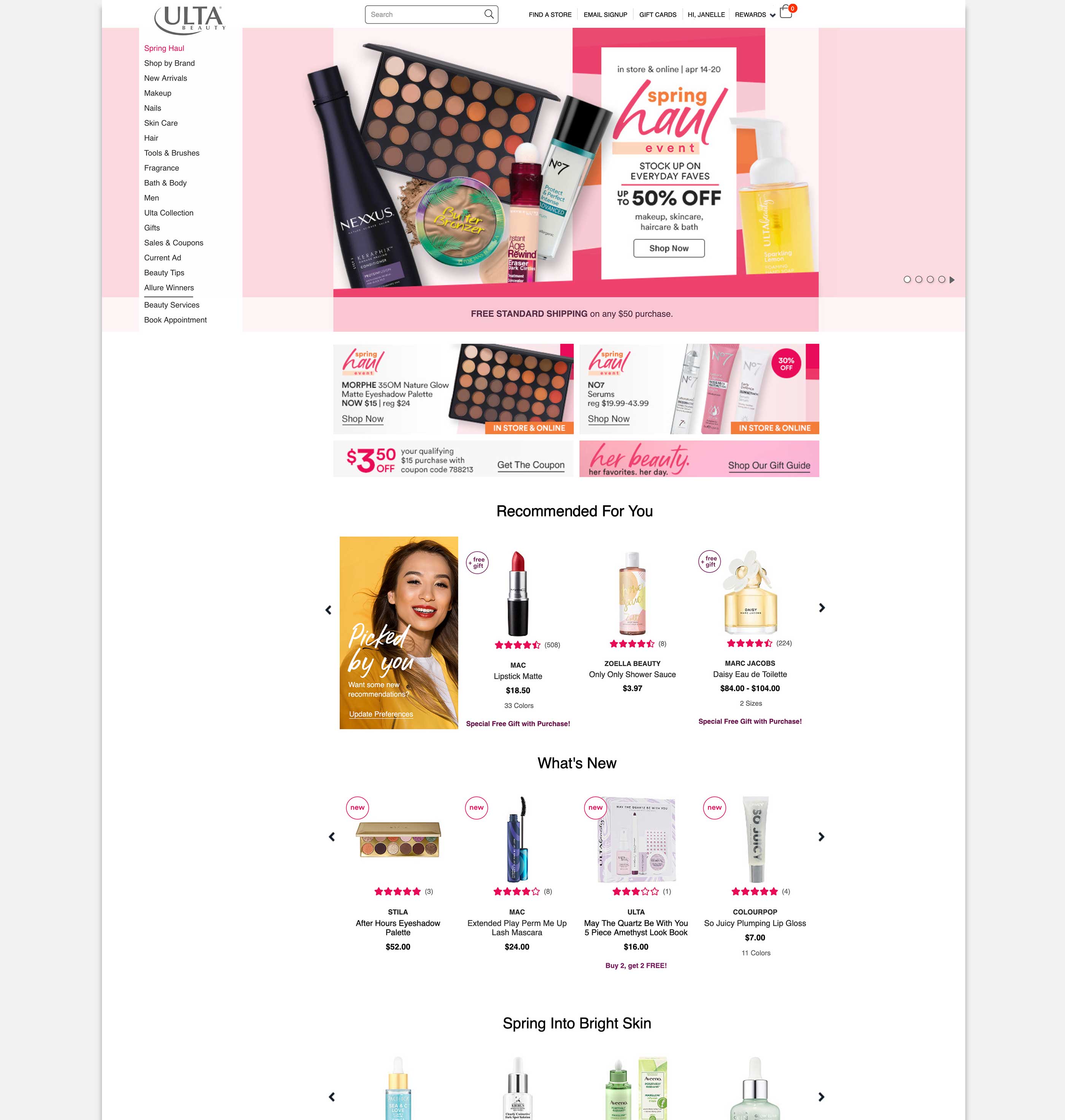 Ulta final recommendations homepage update